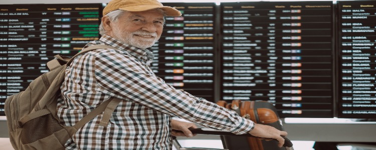Smiling San Antonio International Airport passenger